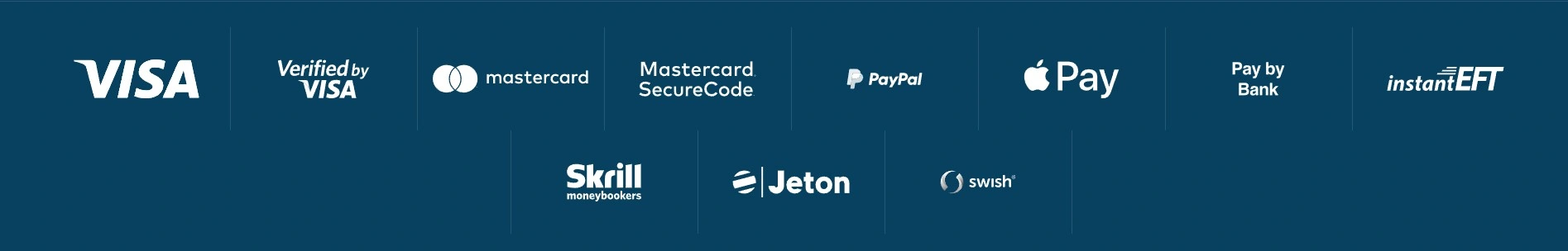 Yeti Casino available payment methods